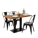 120 x 70cm Oak effect Cement Table