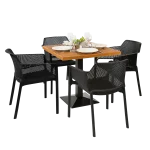 80cm square oak effect cement table